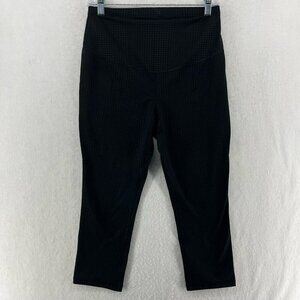Old Navy Maternity Leggings Womens Sz S Black Polka Dot Highrise Pull On Cropped